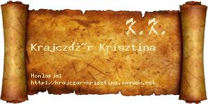 Krajczár Krisztina névjegykártya