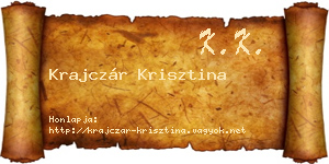 Krajczár Krisztina névjegykártya